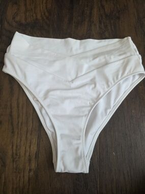 PINK Victoria's Secret White High-Waist Bikini Bottom